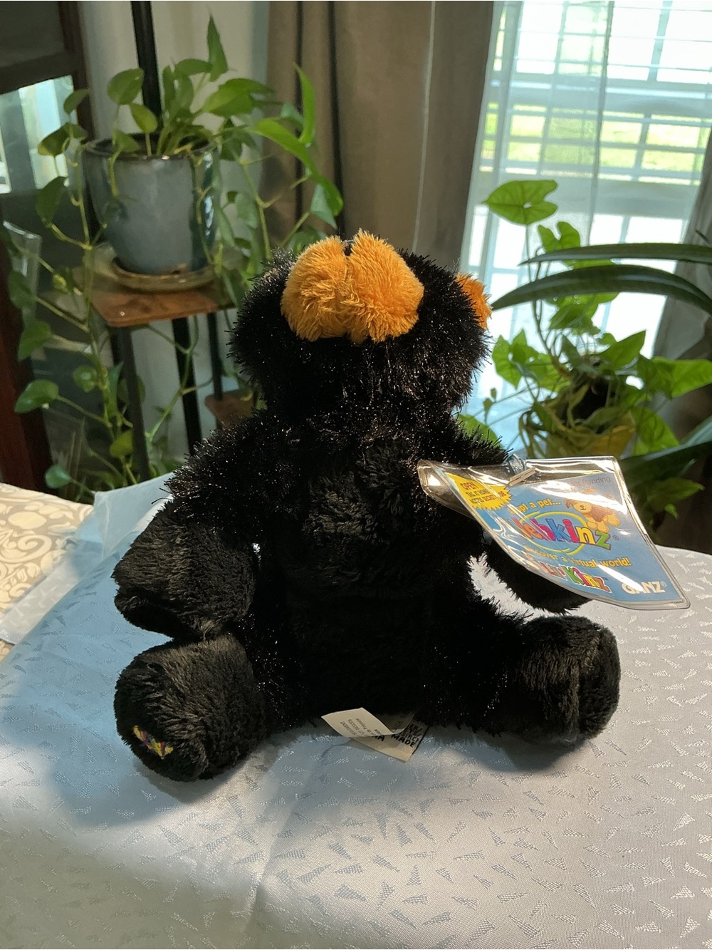 Black Plush Bear with Orange Snout - Soft Kids Stuffed Animal